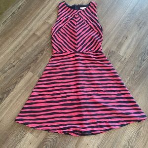 pink and navy blue dress